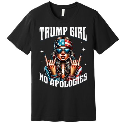 Trump Girl American Girl No Apologies 2024 Maga Premium T-Shirt