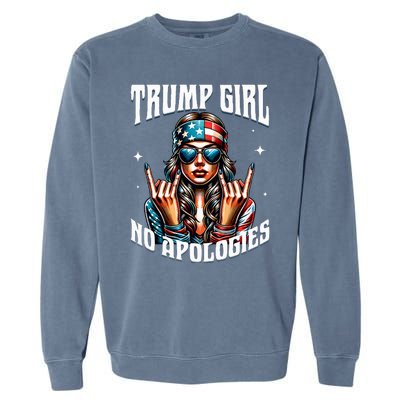 Trump Girl American Girl No Apologies 2024 Maga Garment-Dyed Sweatshirt