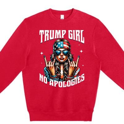 Trump Girl American Girl No Apologies 2024 Maga Premium Crewneck Sweatshirt