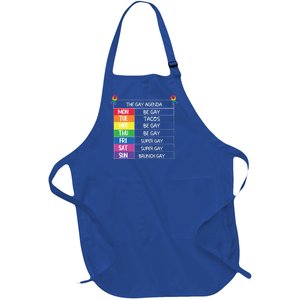 The Gay Agenda Funny Lgbtq Pride Month Supporter Graphic Gift Full-Length Apron With Pockets