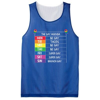 The Gay Agenda Funny Lgbtq Pride Month Supporter Graphic Gift Mesh Reversible Basketball Jersey Tank