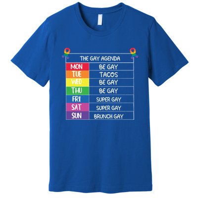 The Gay Agenda Funny Lgbtq Pride Month Supporter Graphic Gift Premium T-Shirt