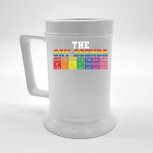 The Gay Agenda Funny Lgbtq Support Rainbow Flag Pride Month Gift Beer Stein