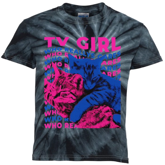 Tv Girl Album Frenchs Exit Who Really Cares Cat Tv Girl Kids Tie-Dye T-Shirt