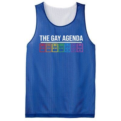 The Gay Agenda Lgbt Pride Funny Pride Month Great Gift Mesh Reversible Basketball Jersey Tank