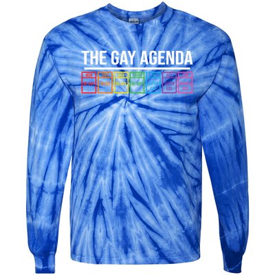 The Gay Agenda Lgbt Pride Funny Pride Month Great Gift Tie-Dye Long Sleeve Shirt