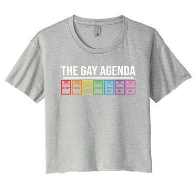 The Gay Agenda Lgbt Pride Funny Pride Month Great Gift Women's Crop Top Tee