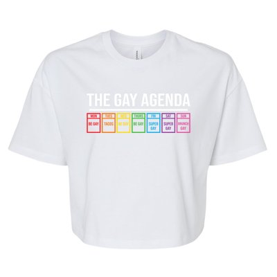 The Gay Agenda Lgbt Pride Funny Pride Month Great Gift Bella+Canvas Jersey Crop Tee