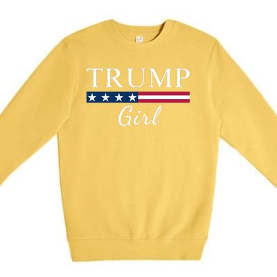 Trump Girl American Flag Vote Trump Republican Trump Girl Us Flag Conservative Premium Crewneck Sweatshirt