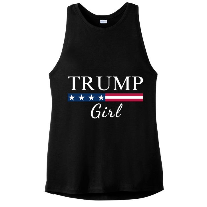 Trump Girl American Flag Vote Trump Republican Trump Girl Us Flag Conservative Ladies PosiCharge Tri-Blend Wicking Tank