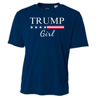 Trump Girl American Flag Vote Trump Republican Trump Girl Us Flag Conservative Cooling Performance Crew T-Shirt