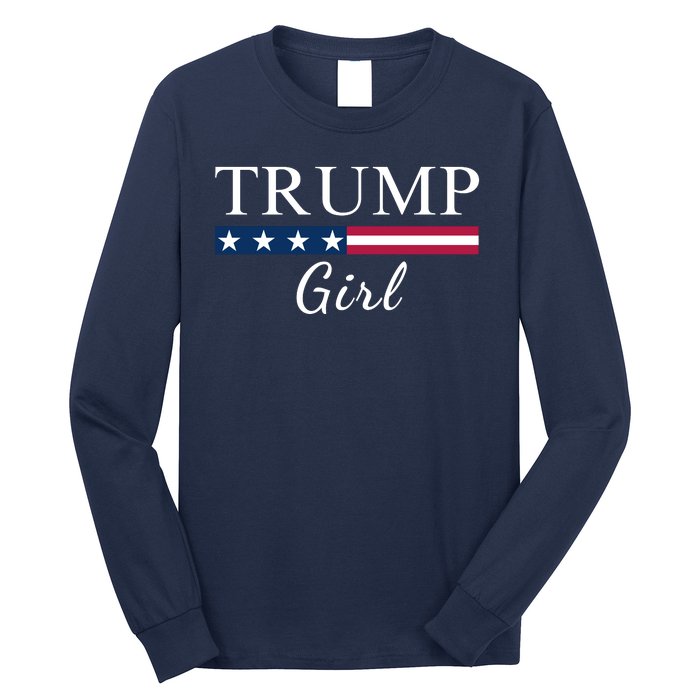 Trump Girl American Flag Vote Trump Republican Trump Girl Us Flag Conservative Long Sleeve Shirt