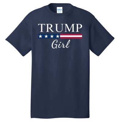 Trump Girl American Flag Vote Trump Republican Trump Girl Us Flag Conservative Tall T-Shirt