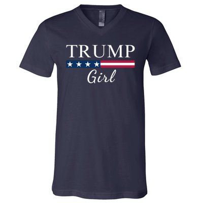 Trump Girl American Flag Vote Trump Republican Trump Girl Us Flag Conservative V-Neck T-Shirt