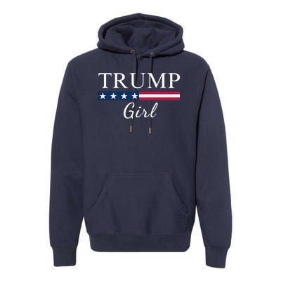 Trump Girl American Flag Vote Trump Republican Trump Girl Us Flag Conservative Premium Hoodie