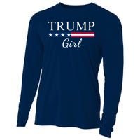 Trump Girl American Flag Vote Trump Republican Trump Girl Us Flag Conservative Cooling Performance Long Sleeve Crew