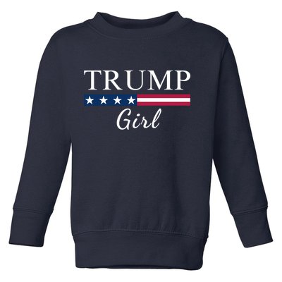 Trump Girl American Flag Vote Trump Republican Trump Girl Us Flag Conservative Toddler Sweatshirt