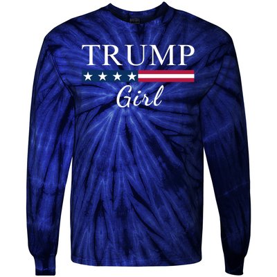 Trump Girl American Flag Vote Trump Republican Trump Girl Us Flag Conservative Tie-Dye Long Sleeve Shirt