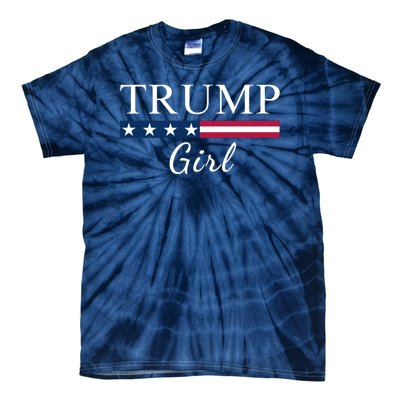 Trump Girl American Flag Vote Trump Republican Trump Girl Us Flag Conservative Tie-Dye T-Shirt