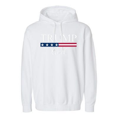 Trump Girl American Flag Vote Trump Republican Trump Girl Us Flag Conservative Garment-Dyed Fleece Hoodie