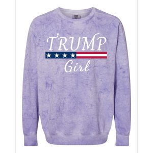 Trump Girl American Flag Conservative Vote Trump Republican Trump Girl Us Flag Colorblast Crewneck Sweatshirt