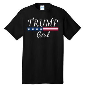 Trump Girl American Flag Conservative Vote Trump Republican Trump Girl Us Flag Tall T-Shirt