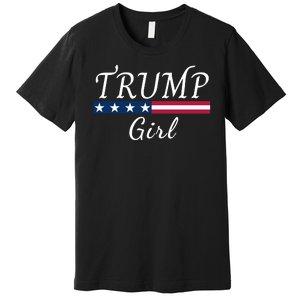 Trump Girl American Flag Conservative Vote Trump Republican Trump Girl Us Flag Premium T-Shirt