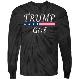 Trump Girl American Flag Conservative Vote Trump Republican Trump Girl Us Flag Tie-Dye Long Sleeve Shirt