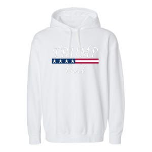 Trump Girl American Flag Conservative Vote Trump Republican Trump Girl Us Flag Garment-Dyed Fleece Hoodie