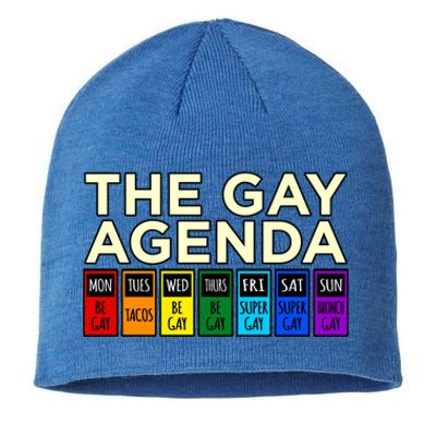 The Gay Agenda Lgbtq Pride Month Rainbow Supporter Graphic Cool Gift Sustainable Beanie