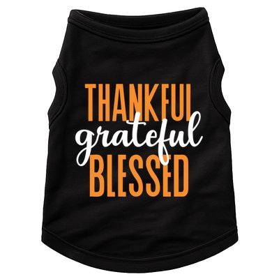 Thankful Grateful And Blessed Thanksgiving Holiday Doggie Tank