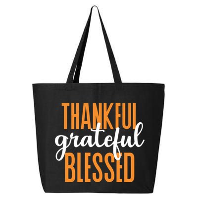 Thankful Grateful And Blessed Thanksgiving Holiday 25L Jumbo Tote