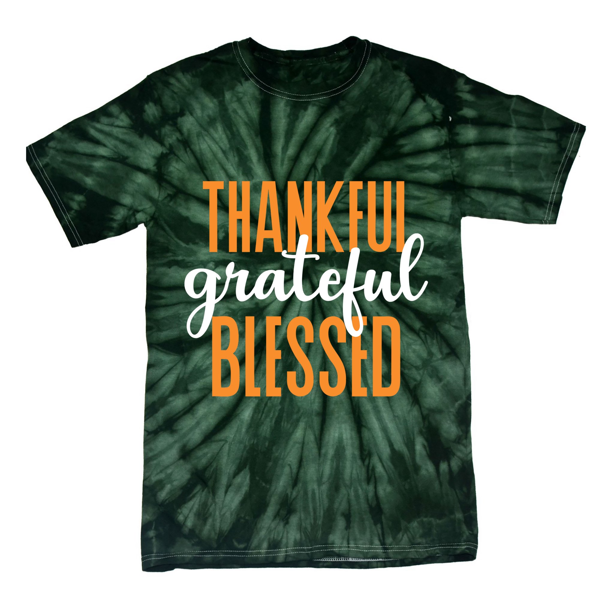 Thankful Grateful And Blessed Thanksgiving Holiday Tie-Dye T-Shirt