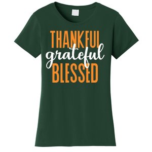 Thankful Grateful And Blessed Thanksgiving Holiday Women's T-Shirt