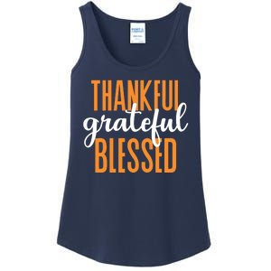 Thankful Grateful And Blessed Thanksgiving Holiday Ladies Essential Tank