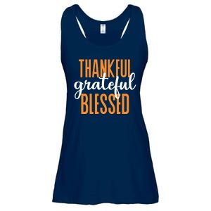 Thankful Grateful And Blessed Thanksgiving Holiday Ladies Essential Flowy Tank