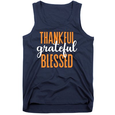 Thankful Grateful And Blessed Thanksgiving Holiday Tank Top