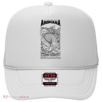 The Golden Arowana FIsh High Crown Mesh Back Trucker Hat