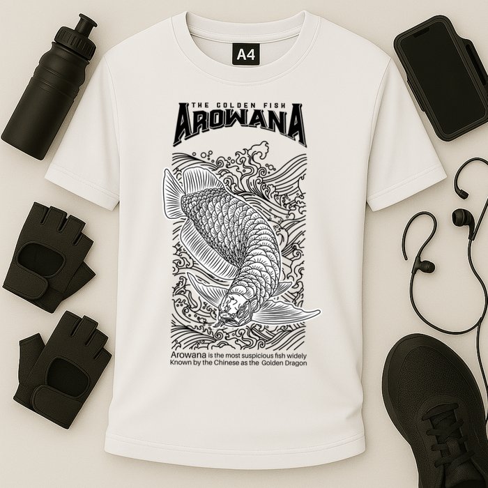 The Golden Arowana FIsh Performance Shirt