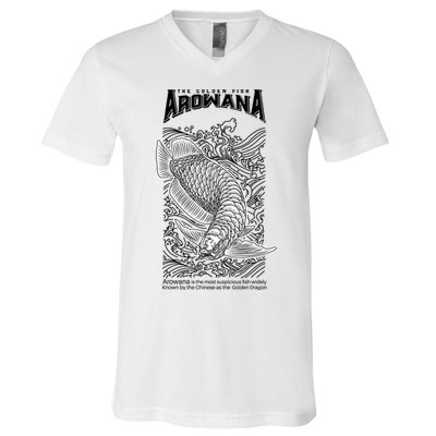 The Golden Arowana FIsh V-Neck T-Shirt