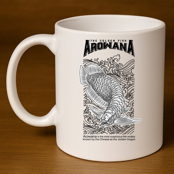 The Golden Arowana FIsh 11oz C Handle Ceramic Mug