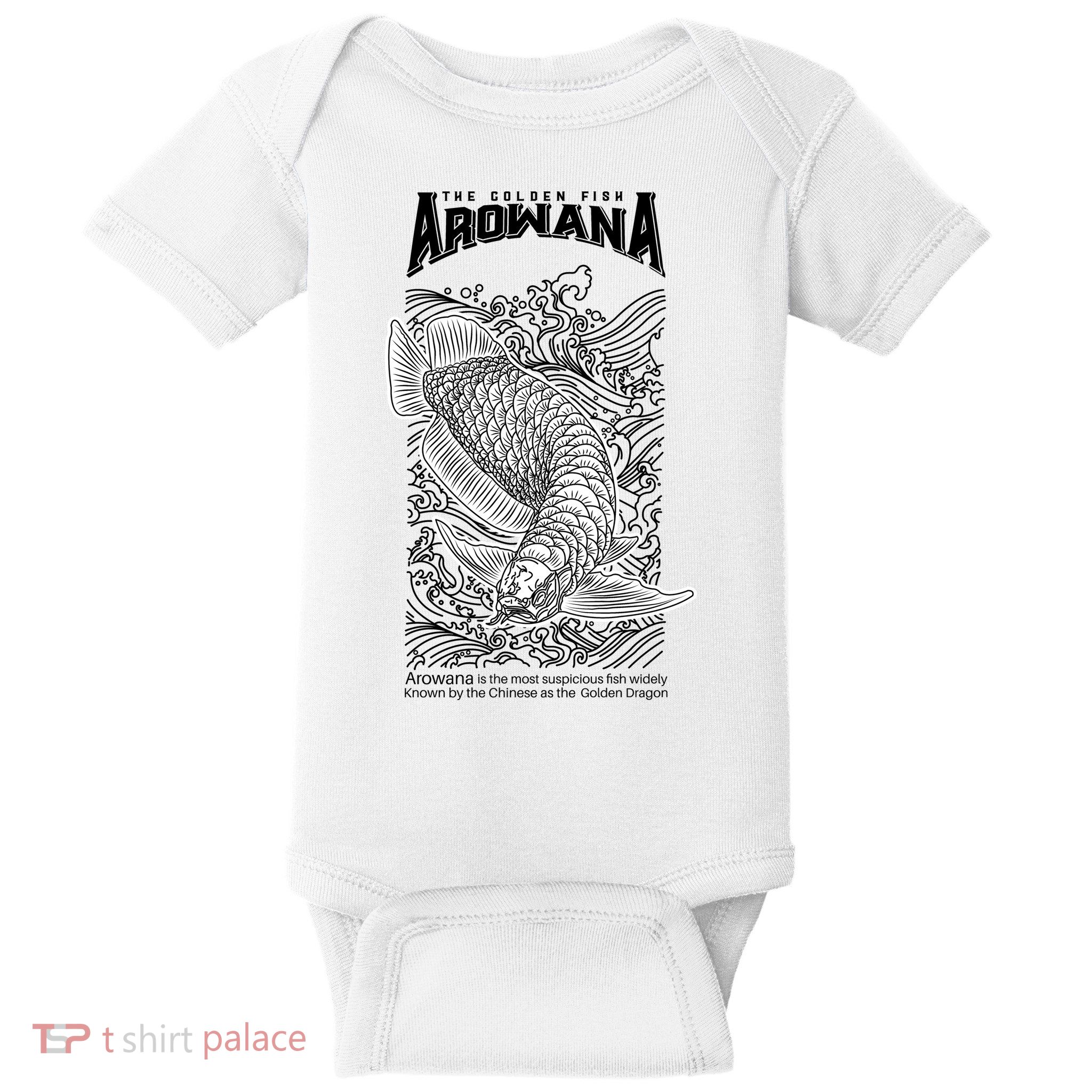 The Golden Arowana FIsh Baby Bodysuit