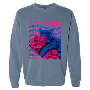 Tv Girl Album Frenchs Exit Who Really Cares Cat Tv Girl Garment-Dyed Sweatshirt