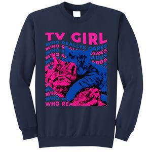 Tv Girl Album Frenchs Exit Who Really Cares Cat Tv Girl Sweatshirt