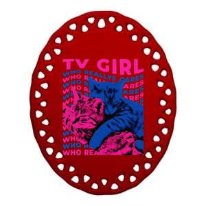 Tv Girl Album Frenchs Exit Who Really Cares Cat Tv Girl Ceramic Oval Ornament