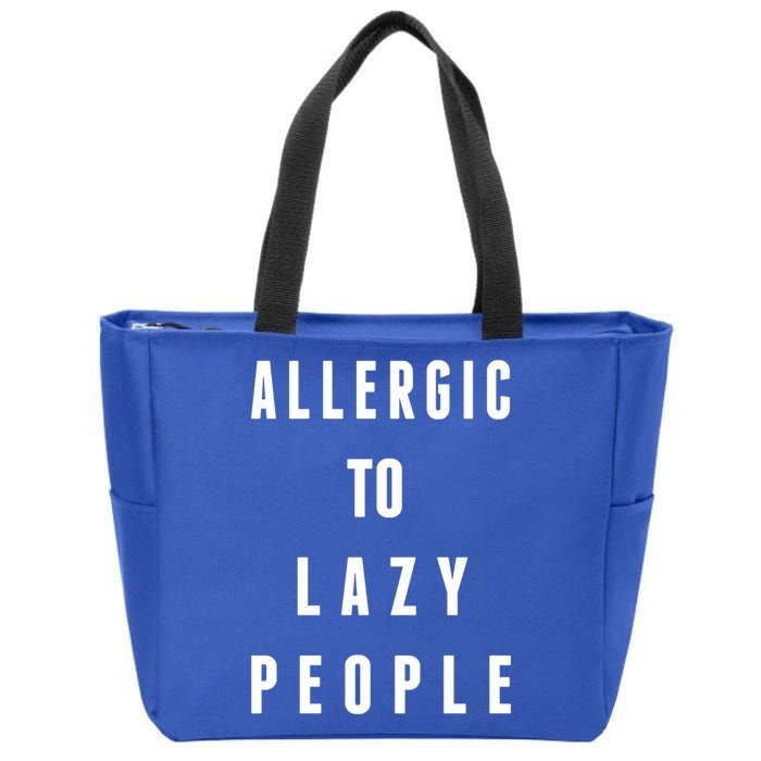 Trendy Graphic Allergic To Lazy People Funny Gift Zip Tote Bag