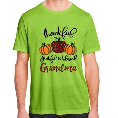 Thankful Grateful And Blessed Grandma Pumkin Thankgiving Gift Adult ChromaSoft Performance T-Shirt