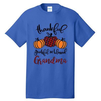 Thankful Grateful And Blessed Grandma Pumkin Thankgiving Gift Tall T-Shirt