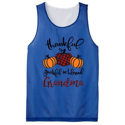 Thankful Grateful And Blessed Grandma Pumkin Thankgiving Gift Mesh Reversible Basketball Jersey Tank