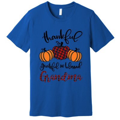 Thankful Grateful And Blessed Grandma Pumkin Thankgiving Gift Premium T-Shirt